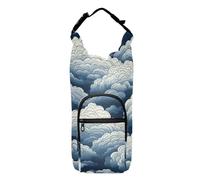 Ukiyo-e - Portabottiglie regolabile con nuvola giapponese blu, borsa per il trasporto di bottiglie d'acqua a corpo incrociato, adatta a bottiglie da 567 g, 680,4 g, 907,2 g, 1,134 g