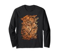 Ukiyo-e Series Thunder Dio della Danza Monocromatico Oro Maglia a Manica