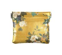 Ukiyo-e Style Flower e White Grape Vines Giallo Donna Piccola Borsa in Pelle Cambiare Borsa Comodo Trucco Periodo Borsa per le Donne, ukiyo-e stile FIORE e viti bianche giallo, 1 size, moderno