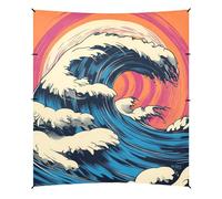 Ukiyo-e Style Waves Beach Cabana UPF50+ impermeabile portatile Sun Shelter con borsa per il trasporto per campeggio, picnic, cortile