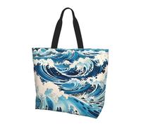 Ukiyo-e style waves Prints, borsa per la spesa a spalla singola da donna, design elegante e spazioso, perfetta per i pendolari quotidiani e lo shopping.
