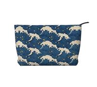 Ukiyo-e - Trousse in velluto a coste giapponese con cerniera, astuccio per cosmetici, per viaggi, articoli da toeletta e uso quotidiano