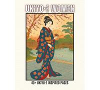 Ukiyo-e Women: Traditional Japanese Kimono Portrait Line Art
