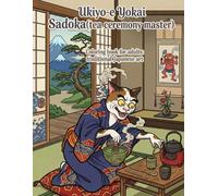 Ukiyo-e Yokai Sadoka(tea ceremony master): Coloring book for adults: traditional Japanese art
