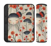 Ukiyoe Dolls Gunmetal Nero Oro 2 pz seggiolino auto Spallacci Imbottiture per Più Comfort Guida, Accessori per la vostra auto per Borsa Borsa Auto 25,4 x 19,6 cm funda para cinturón de carro