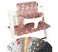UKJE Cuscino compatibile con Stokke Tripp Trapp - Morbido cuscino per sedile per neonati, bambini e bambini piccoli, Accessori per seggiolone, Inserto in tessuto di cotone (Fiori rosa)