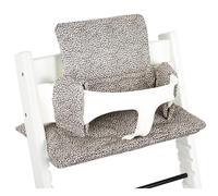 UKJE Cuscino compatibile con Tripp Trapp, morbido cuscino imbottito per neonati e bambini, rivestimento in cotone, facile da installare, universale, lavabile e confortevole per la seduta, Leopardo