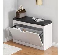 Ukkajovlex Armadio per Scarpe con Sedile 1-3 Livelli Scarpiera 50cm-100cm Larghezza Mobile Ingresso 30cm 24cm 17cm profondità Bassa E Lunga Scarpiera Chiusa Scarpiera Piccola(Black,20" Lx7 W/50x17cm)