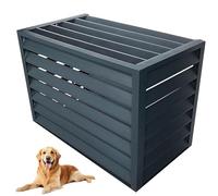 Ukkajovlex Copertura per Condensatore Climatizzatore Mini Split - Recinto Esterno in Alluminio 0.8mm, Pannello Antivento Pioggia con Coperchio, 2 Taglie per Giardino (Gray Louver Roof,100x50x70cm)