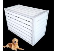Ukkajovlex Copertura per Condensatore Climatizzatore Mini Split - Recinto Esterno in Alluminio 0.8mm, Pannello Antivento Pioggia con Coperchio, 2 Taglie per Giardino (White Louver Roof,100x50x70cm)