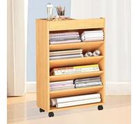 Ukkajovlex Floor Bookshelf Corner Bookshelves for Wall Bookcase with Storage Open Shelf Bookcase with Feet L16.5xW6.6xH31.5 inch Brown, White, Natural Color for Bedroom, Living Room Schools(Natural)