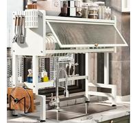 Ukkajovlex Mantieni Organizzati I Ripiani del Lavello della Cucina E Risparmia Spazio,scolaposate da Lavello,Scolapiatti da Cucina, Lavello per Lavastoviglie, Organizer Cucina(White,65cm/25.6in)