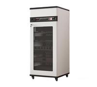 Ukkajovlex Mobile HiFi Supporto HiFi per Amplificatore con Cassetto 12U/16U/20U - Scaffale Media in Legno, Ripiani Regolabili & Ventilazione - Riposizione per Dvd/Console, Home Cinema(White,20u)