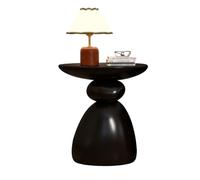 Ukkajovlex Tavolino da caffè Tavolo Basso,Tavolo Decorativo Moderno Ispirato alla Pietra, 43cm 50cm Tavolo Laterale Minimalista in Resina, Decorazione Casa per Salotto Camera(Black,19.7in/50cm)