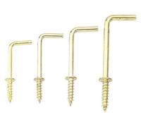UKkarkafp Ganci a vite a forma di L in acciaio al carbonio | Oro Misure Multiple 10 Pz: Tazze Appese, Vestiti, Cestini di Fiori, Tende(1-1/2")