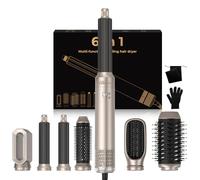 UKLISS Airbrush 6 in 1 - Asciugacapelli 6 in 1 con asciugacapelli, spazzola soffiante, Airflow ricci per capelli, spazzola termica per capelli, spazzola termica per capelli (dorato)
