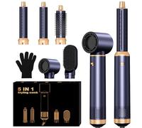 UKLISS Asciugacapelli 5 in 1, Pro Hair Styler & Phon Capelli Set con Arricciacapelli, Thermal Brush, Spazzola Lisciante Capelli, Spazzola ad Aria Calda, Hair Dryer Regali per Donne Styling - Blu