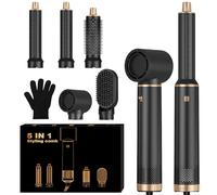 UKLISS Asciugacapelli 5 in 1, Pro Hair Styler & Phon Capelli Set con Arricciacapelli, Thermal Brush, Spazzola Lisciante Capelli, Spazzola ad Aria Calda, Hair Dryer Regali per Donne Styling - Nero