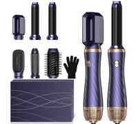 UKLISS Spazzola Asciugacapelli 6 in 1, Airstyler & Phon Professionale con Arricciacapelli Automatico, Spazzola Lisciante per Capelli, Thermal Brush, Multistyler Regali Set per Donne Styling - Blu