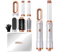 UKLISS Spazzola Asciugacapelli & Airstyler 6 in 1, Phon Professionale con Arricciacapelli Automatico, Spazzola Lisciante per Capelli, Thermal Brush, Multistyler Regali Set per Donne Styling -Bianco