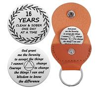 Ukodnus Moneta da 1 a 30 anni Sobriety Coin da 1 a 11 mesi Token di recupero sobrio anniversario AA Recovery Medallion Chip 12 Step Gifts NA OA, small, acciaio inox, non noto