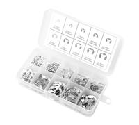 UKOFEW 200 Pezzi Assorti E-clip Anello,Anelli Elastici E-Clip 10 Dimensioni,Anelli di Sicurezza in Acciaio Inox per Fissaggio di Pulegge Ingranaggi di Cuscinetto