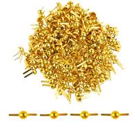 UKOFEW 200 Pezzi Fermacampioni Scrapbooking Fermacampioni Piccoli,Fermaglio di Carta in Metallo,Mini Scrapbooking Brads per Scrapbooking Carta DIY Decorativi,Oro