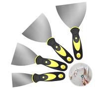 UKOFEW 4 Pezzi Spatole in Acciaio Inossidabile,Spatole per Stucco con Manico in Plastica,Raschietti per Pareti per Rimuovere Carta da Parati e Riparare Pareti
