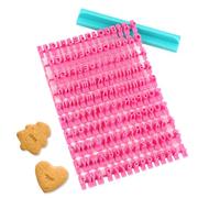 UKOFEW Alfabeto Numero Fondente Cookie Cutter,150 Pezzi Stampini Alfabeto Cookie Stamp,Timbro per Biscotti con Lettere,Biscotti Goffratore Lettere per Fondente, Torte, Biscotti, Strumenti di Cottura