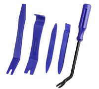 UKOFEW Kit Smontaggio Pannelli Auto, 5 Pezzi Kit Utensile di Smontaggio, Strumento Smontaggio del Pannello, per Auto Porta Pannello Autoradio Cruscotto Audio Fastener Remover (Blu)