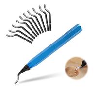UKOFEW Sbavatore di Attrezzi Set,Sbavatura Strumento Universale,360 ° Lame di Sbavatura in Metallo Rotanti con 10 Pezzi Lame di Ricambio per Stampe 3D Tubi, Plastica, Alluminio, Rame, PVC e Acciaio