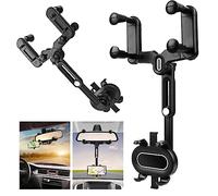 UKOFEW Supporto per telefono specchietto retrovisore，supporto per cellulare universale per auto girevole a 360° e retrattile，Supporto per Telefono per Auto，Per Tutti Gli Smartphone