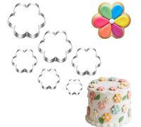 UKoosien Set di 6 tagliapasta a forma di fiore, 10,2 cm, 9 cm, 7,5 cm, 6,4 cm, 4,5 cm, 2,4 cm, lavabile in lavastoviglie, con sei petali