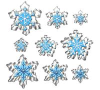 UKoosien Set di 9 stampini a fiocchi di neve per biscotti a forma di fiocchi di neve, per biscotti e marmellate, per bambini e vacanze