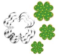 UKoosien Set di formine per biscotti con 4 trifogli, dimensioni 3,5 pollici, 2,6 pollici, 2 pollici, 3 pezzi, formine per biscotti per decorazioni per feste primaverili di San Patrizio