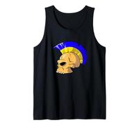 Ukraine Flag Color Mohawk Skull Supporter National Team Canotta