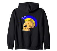 Ukraine Flag Color Mohawk Skull Supporter National Team Felpa con Cappuccio
