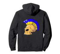 Ukraine Flag Color Mohawk Skull Supporter National Team Felpa con Cappuccio