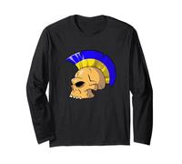 Ukraine Flag Color Mohawk Skull Supporter National Team Maglia a Manica