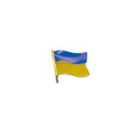 UKRAINE FLAG Spilla Smaltata Azzurra Con Bandiera Sventolante 0.75"
