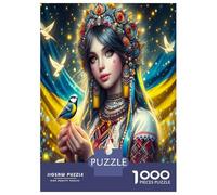 Ukrainian Woman with Birds 1000 Pezzi Puzzle Puzzle Premium Cartone Spesso - Ultra Difficile, Relax E Creatività, Adulti 38x26cm/1000pcs