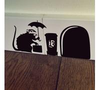 uksellingsuppliers ® Adesivo da parete in vinile con foro per topo, motivo: topo, motivo: topo, 19 x 7 cm