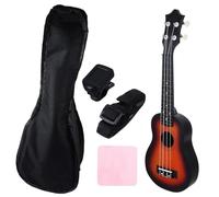 Ukulele 1 Set Di Ukulele Da 12 Pollici Portatile Leggero Facile Suonare Strumento Musicale Per Esercitarsi Nel Canto(Black)