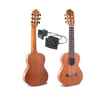 Ukulele 28 "Tutto In Mogano Mini Matte Chitarra Acustica Baritona Elettrica 6 Corde Ukulele Pickup Installati Da Viaggio(B)