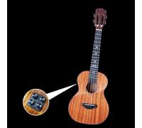 Ukulele a forma di cuore arrotondato in mogano con tavola singola professionale di grado prestazionale, scatola elettrica a vibrazione di fascia alta (58,4 cm)