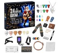 Ukulele Advent Calendar 24 Days Christmas Guitar Pick Tool Kit | 24 giorni di calendario countdown di Natale filled with ukulele and guitar picks, capo, sintonizzatore