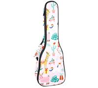 Ukulele Bag Alpaca Dinosauro Flamingo Maiale Rosa Ukulele Custodia per Soprano Tenore Concert 23 Pollici 10 MM Spessa Morbido Imbottito Cinghie Regolabile Gig Bag