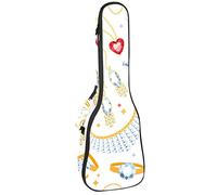 Ukulele Bag Anelli di Diamanti Orecchini Perle Pietre Gemme Gioielli Ukulele Caso per Soprano Tenore Concerto 23 Pollice 10MM Spessore Morbido Imbottito Cinghie Regolabili Gig Bag