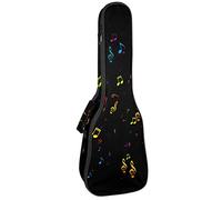 Ukulele Bag Astratto Colorato Note Musiche Modello Ukulele Caso per Soprano Tenore Concert 23 Pollici 10MM Spessore Morbido Imbottito Cinghie Regolabile Gig Bag