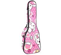 Ukulele Bag Bella Cartoon Coniglietti Modello Ukulele Custodia per Soprano Tenore Concert 23 Pollici 10 MM Spessore Morbido Imbottito Cinghie Regolabile Gig Bag
